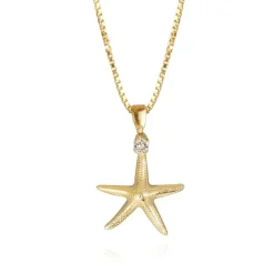 Starfish Halsband Guld Crystal>Caroline Svedbom Best