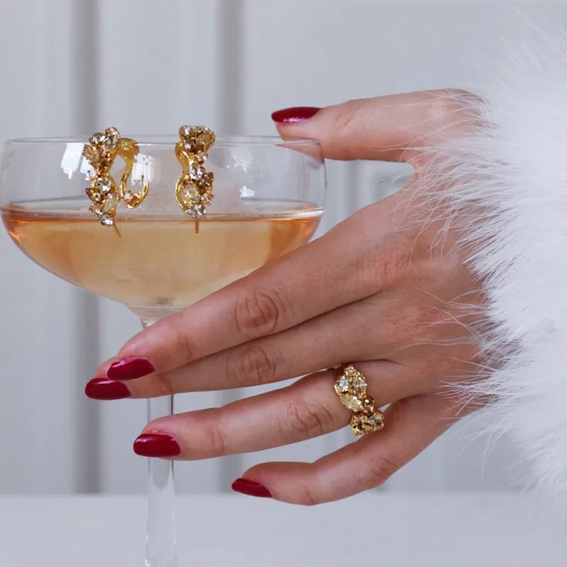 Stella Ring / Silk Combo (Guld)>Caroline Svedbom Clearance