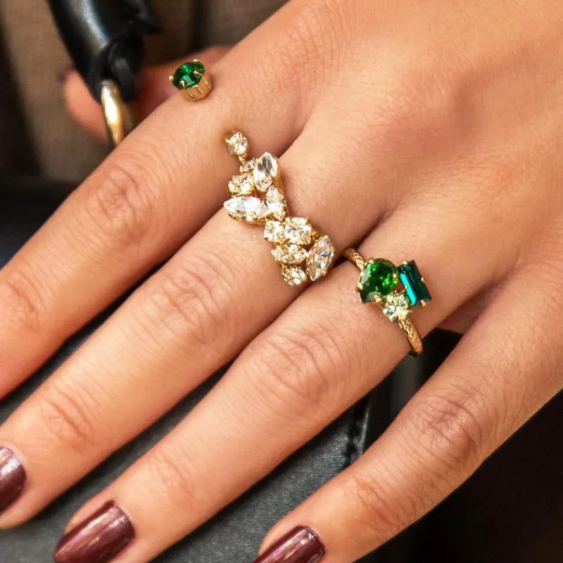 Stella Ring / Crystal (Rhodium)>Caroline Svedbom Clearance