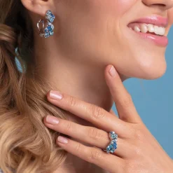 Stella Örhängen / Blue Combo (Rhodium)>Caroline Svedbom Discount