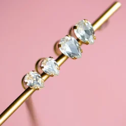 Superpetite Drop Örhängen / Crystal (Rhodium)><noscript><img width=