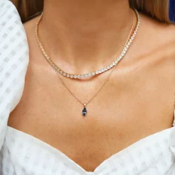 Zara Halsband / Crystal (Rhodium)><noscript><img width=