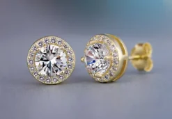 Guld Studs 18K förgyllning med CZ – CEEG096>Celine Estelle Sale