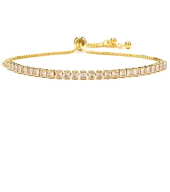Guldarmband med CZ Justerbar 2 mm>Celine Estelle Clearance