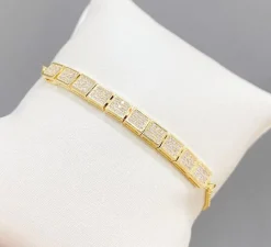 Guldarmband med 18K förgyllning och cubic zirconia stenar- Reglerbart>Celine Estelle Outlet