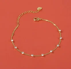 Celine Estelle Guldarmband med 18K förgyllning med CZ 16+4 cm – CEA029> Discount