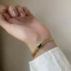 Celine Estelle Guldarmband 18K förgyllning med grön CZ> Best