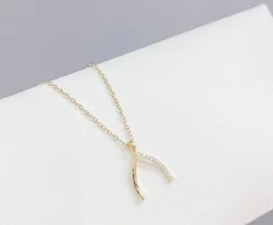 Celine Estelle Guldhalsband med CZ 42+5 cm>KAMPANJ Best
