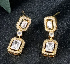 Celine Estelle Guldörhängen med 18K förgyllning och vackra CZ stenar>KAMPANJ Outlet