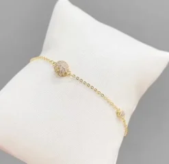 Reglerbart Guldarmband med 18K förgyllning och CZ 16+4 cm>Celine Estelle Hot