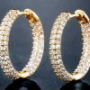 Runda Guldörhängen med 18K förgyllning och CZ stenar>Celine Estelle New