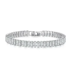 Silverarmband med Vitguld och CZ 6 MM>Celine Estelle Clearance