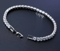 Silverarmband med Vitguld och CZ 4 mm>Celine Estelle Sale