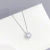 Silverhalsband med rund sten CZ 42+5 cm>Celine Estelle Hot