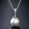 Celine Estelle Silverhalsband med Vitguld, Sötvattenpärla och CZ 40+5 cm>KAMPANJ Discount