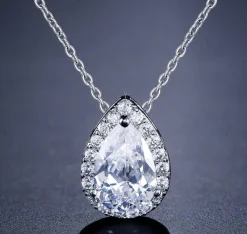 Celine Estelle Silverhalsband med Vitguld och CZ 40+5 cm>KAMPANJ Best