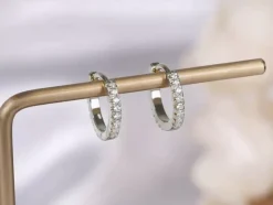 Silverörhängen med Vitguld och cubic zirconia stenar>Celine Estelle Outlet