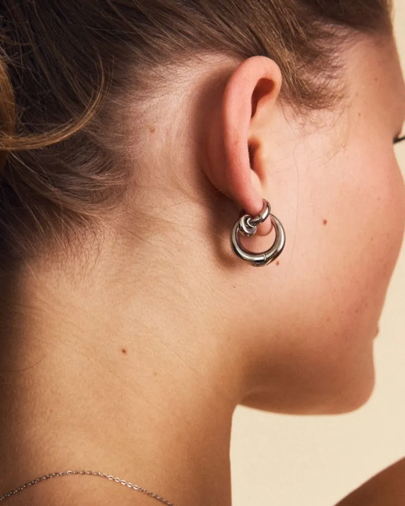 Affinity Furo Hoops L Örhängen Stål>Edblad Clearance
