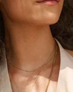 Beaded Kedje Halsband Guld><noscript><img width=