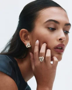 Infinity Knot Sparkle Ring L – Guld>Edblad