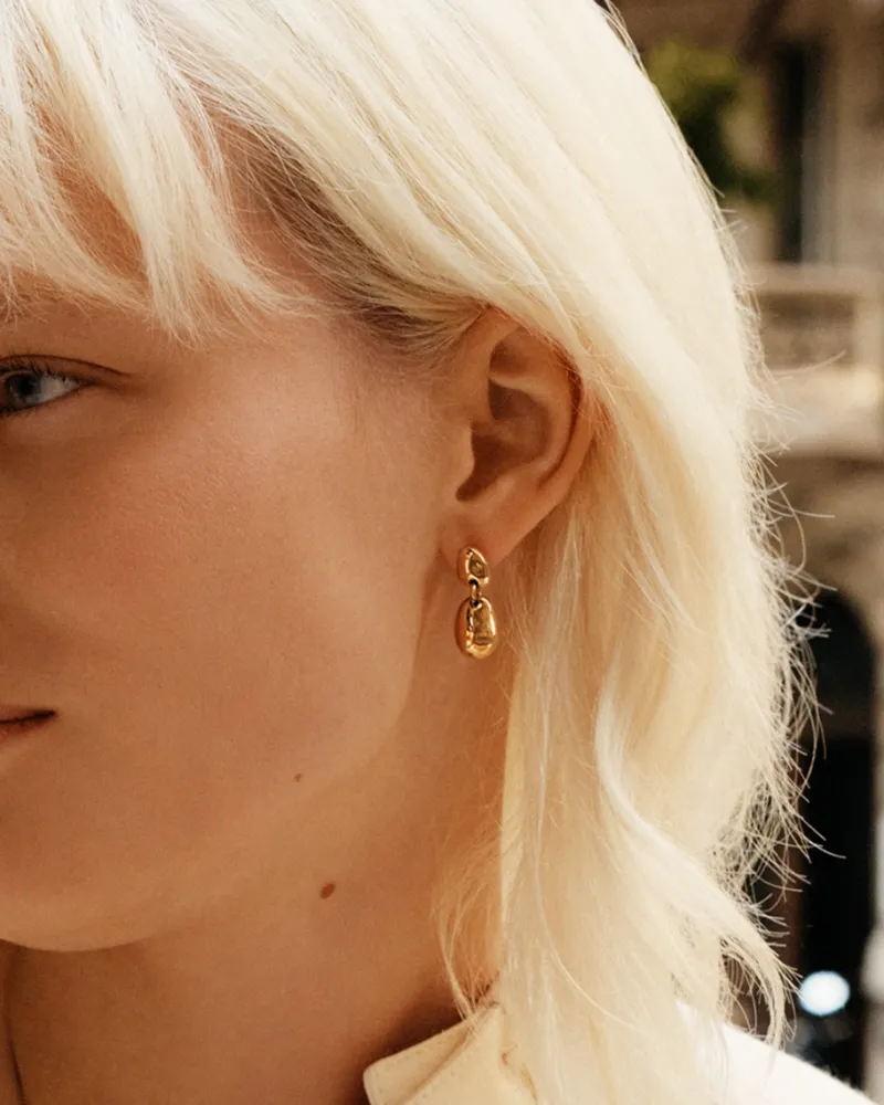 Leora Örhängen – Guld>Edblad