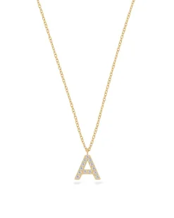 Letter Halsband Sparkle A-Ö – Guld>Edblad Sale