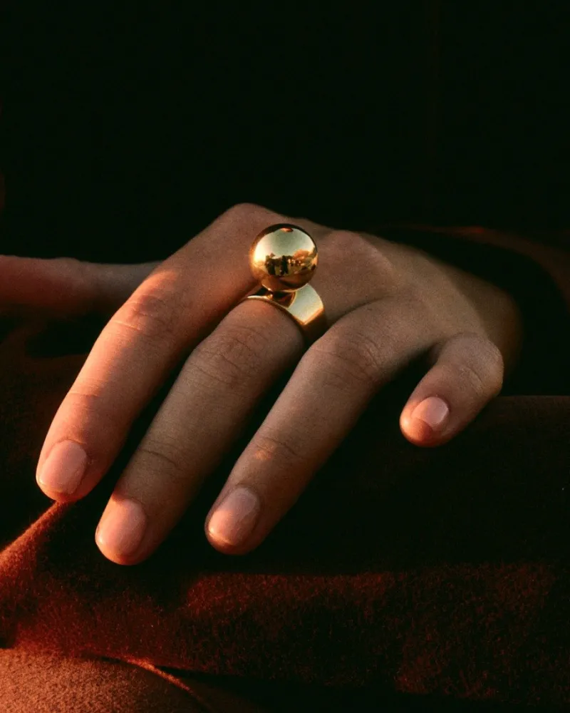 Sphere Ring – Guld>Edblad