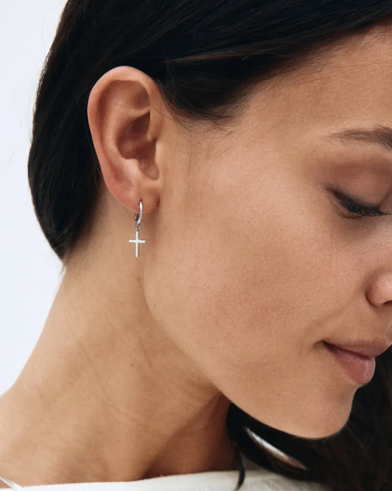 Spirit Cross Hoops – Stål>Edblad Discount