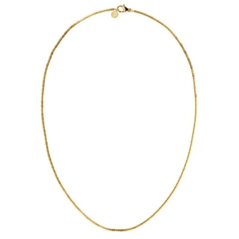 Square Link Halsband Guld>Edblad