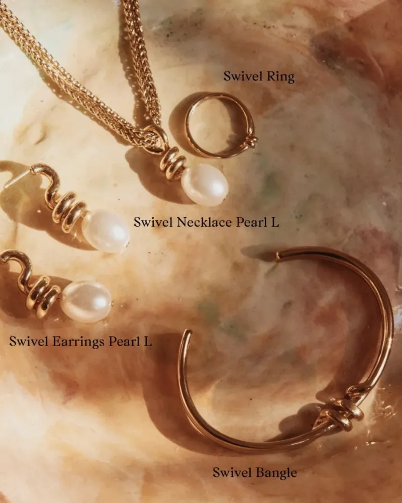 Swivel Halsband Pearl L – Guld>Edblad Best