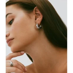 Twist Hoops L Örhängen Stål><noscript><img width=