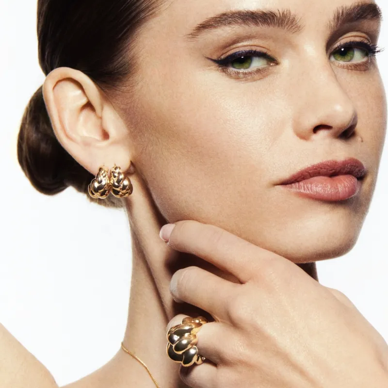 Braided Örhängen Guld Ear209>Emma Israelsson Discount