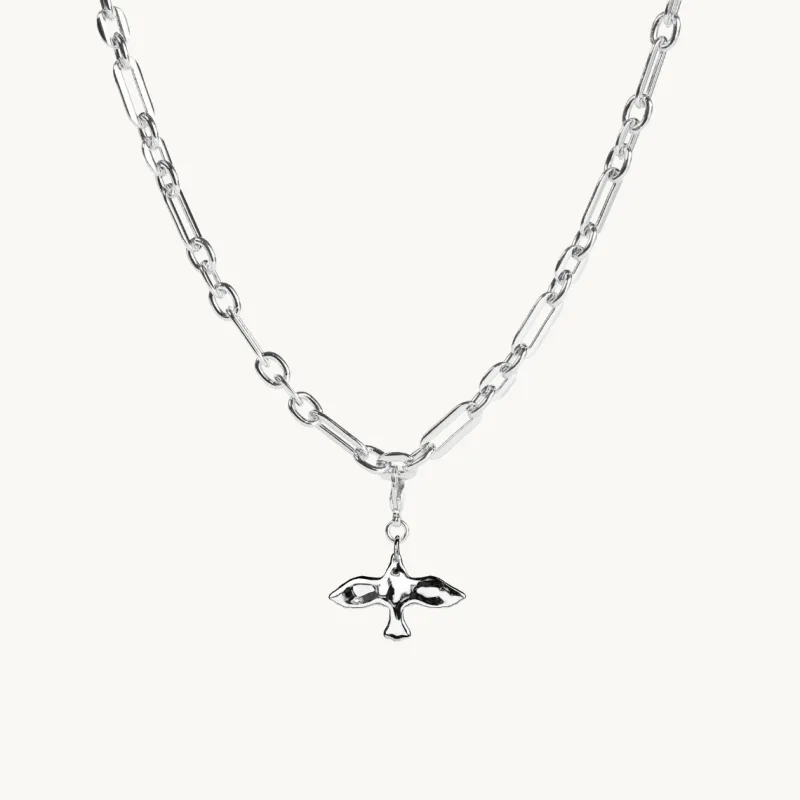 Organic Dove Chunky Kedja Silver Neck174>Emma Israelsson