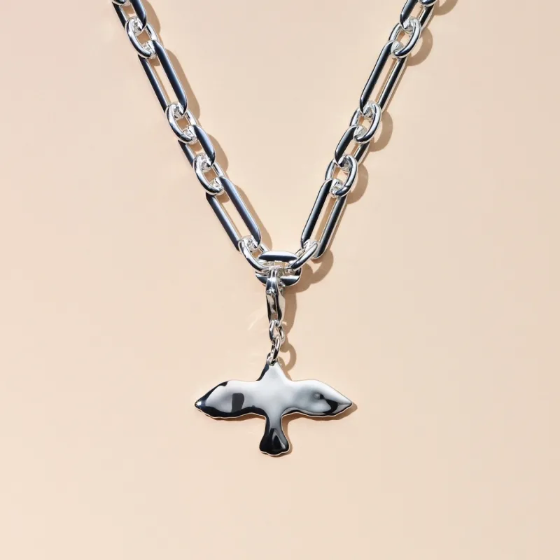 Organic Dove Chunky Kedja Silver Neck174>Emma Israelsson