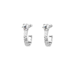 Princess Hoops Stone Silver ear157>Emma Israelsson Outlet