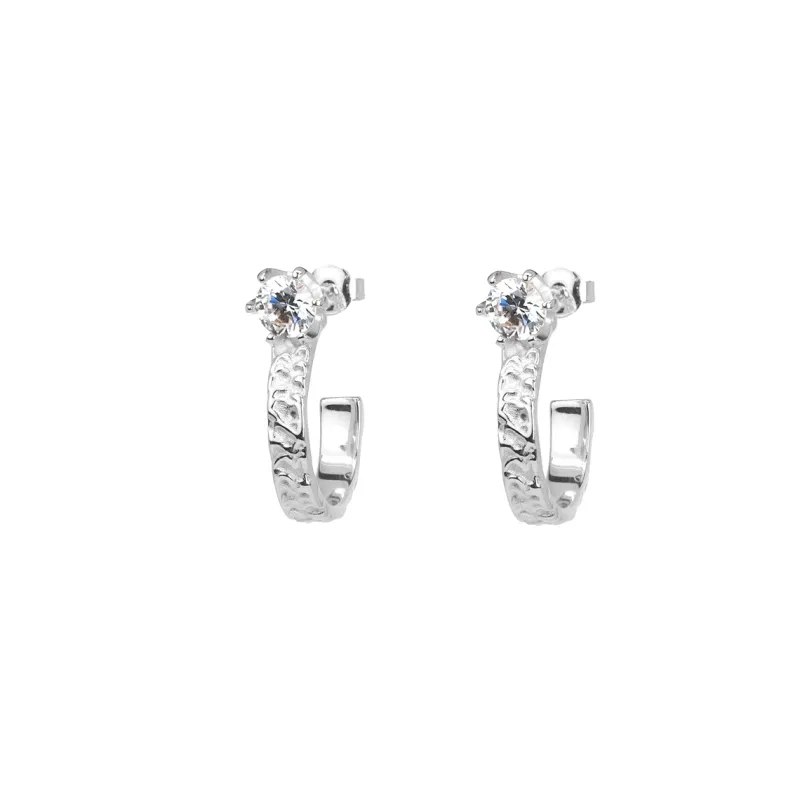 Princess Hoops Stone Silver ear157>Emma Israelsson Outlet