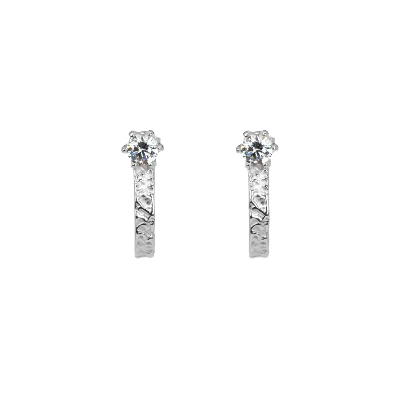 Princess Hoops Stone Silver ear157>Emma Israelsson Outlet