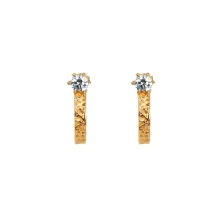 Princess Hoops Stone Guld ear158>Emma Israelsson Sale