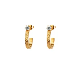 Emma Israelsson Princess hoops stone Små guld – ear156>Dam Clearance