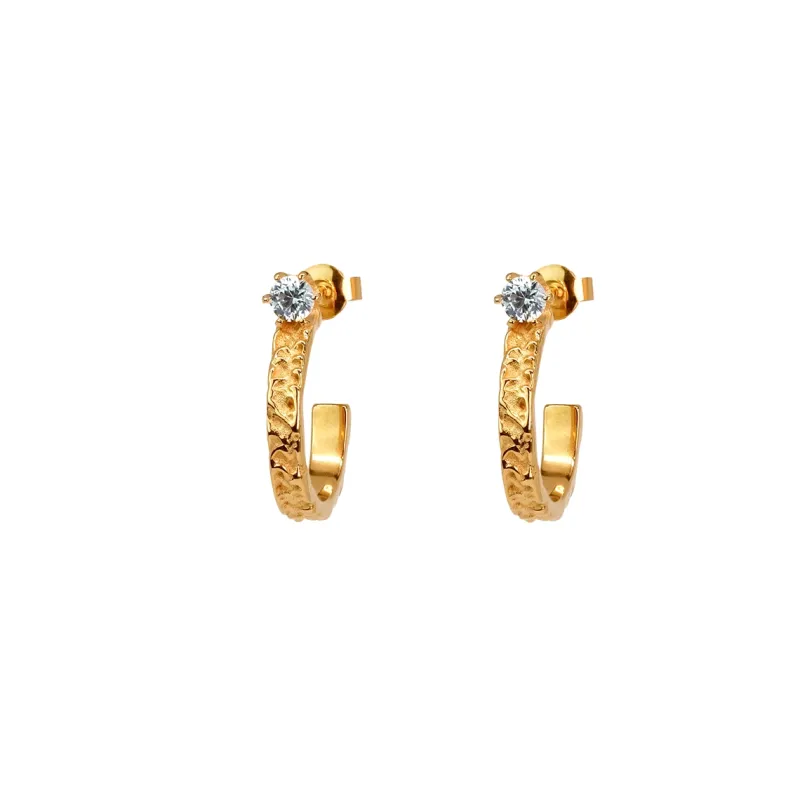 Emma Israelsson Princess hoops stone Små guld – ear156>Dam Clearance