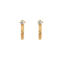 Emma Israelsson Princess hoops stone Små guld – ear156><noscript><img width=