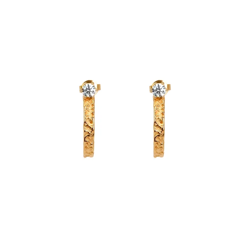 Emma Israelsson Princess hoops stone Små guld – ear156>Dam Clearance
