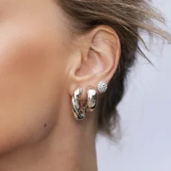 Spin Hoops Örhängen Silver – Ear189><noscript><img width=