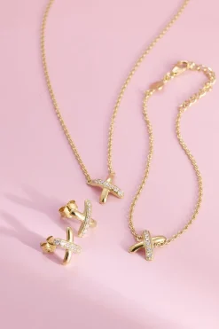 Gynning Jewelry Cross my heart Halsband (Guld)><noscript><img width=