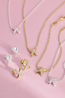 Gynning Jewelry Cross my heart Örhängen (Guld)><noscript><img width=
