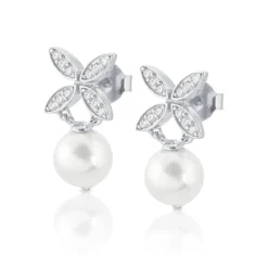 Gynning Jewelry Ellipse Mini Pearl Örhängen Silver>Carolina Gynning smycken Online