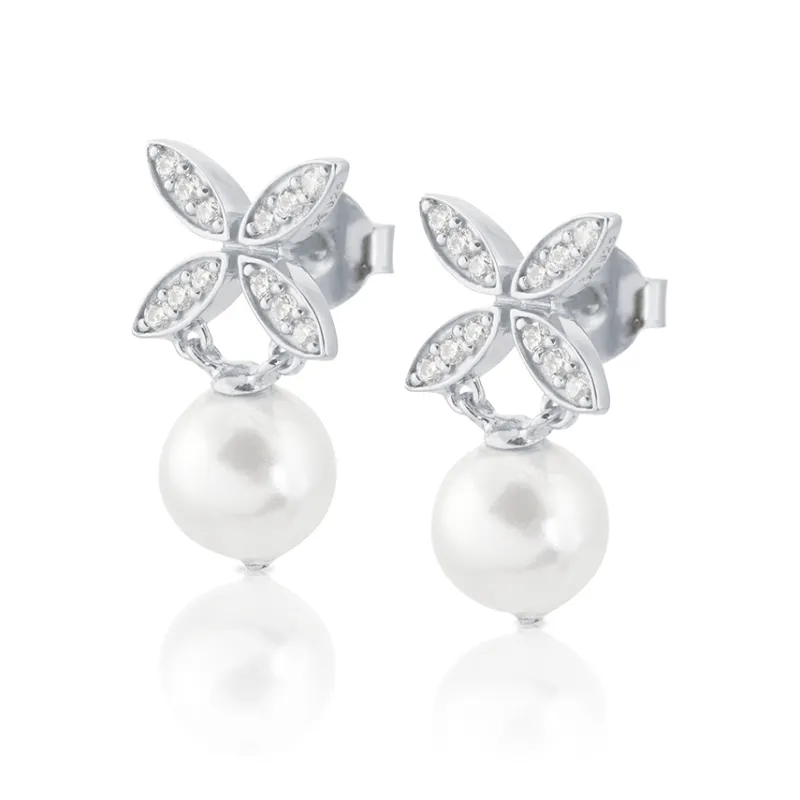 Gynning Jewelry Ellipse Mini Pearl Örhängen Silver>Carolina Gynning smycken Online