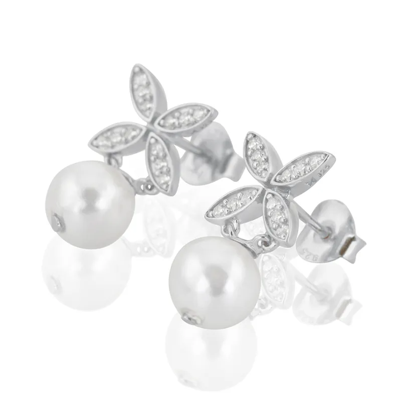 Gynning Jewelry Ellipse Mini Pearl Örhängen Silver>Carolina Gynning smycken Online