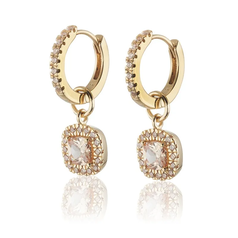 Gynning Jewelry Glamorous örhängen creol – guld/champagne>Carolina Gynning smycken Clearance