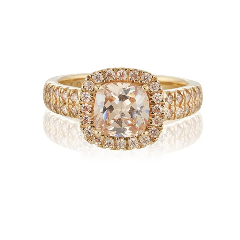 Gynning Jewelry Glamorous ring – champagne – Guld>Carolina Gynning smycken Online